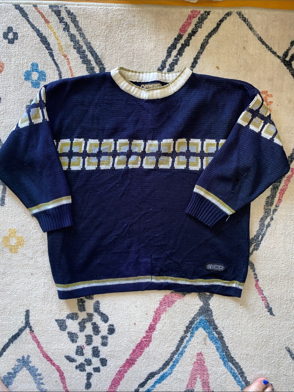 Y2K MCD Navy Sweater